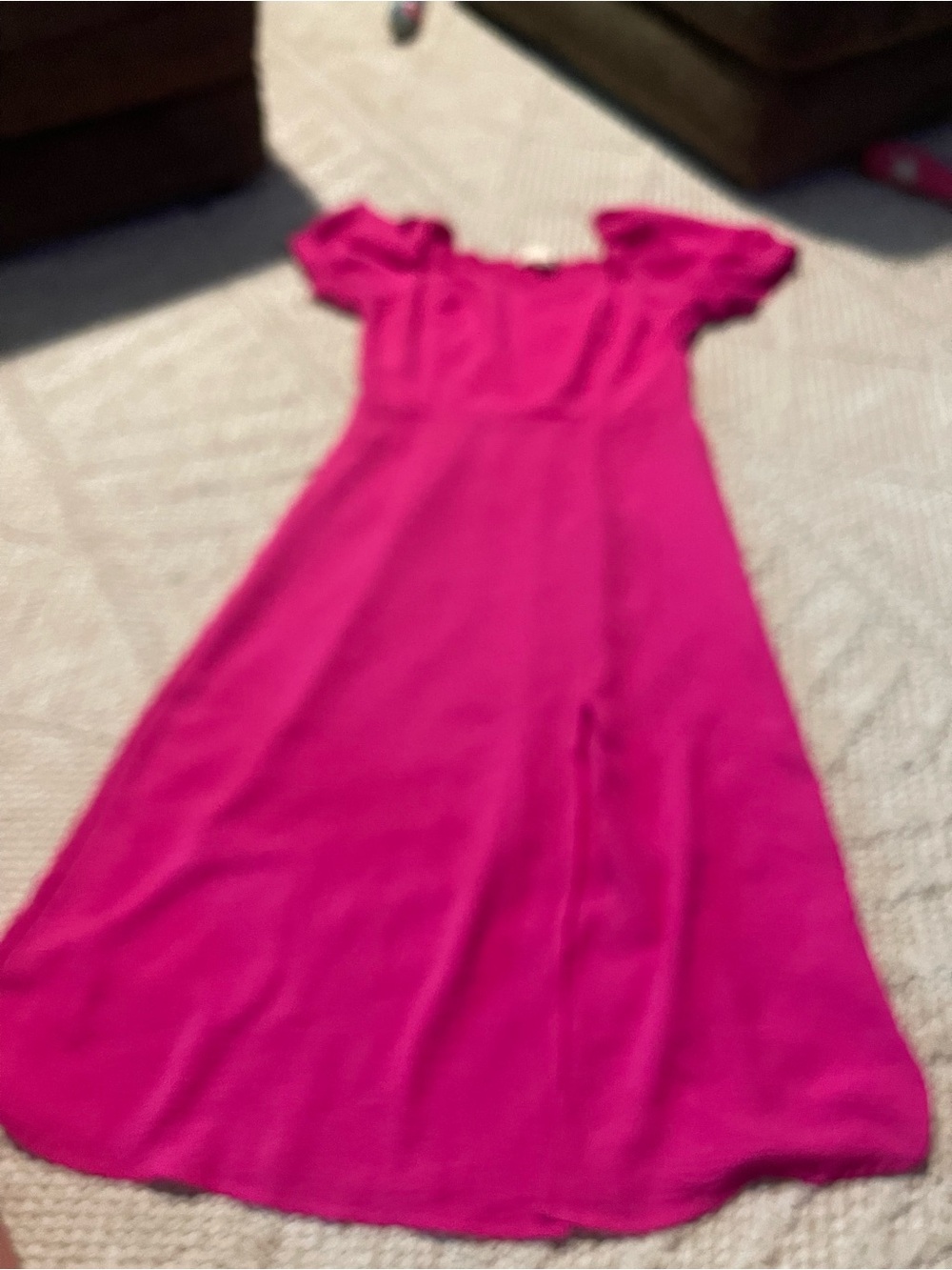 Pink Flutter Sleeve Maxi Dress